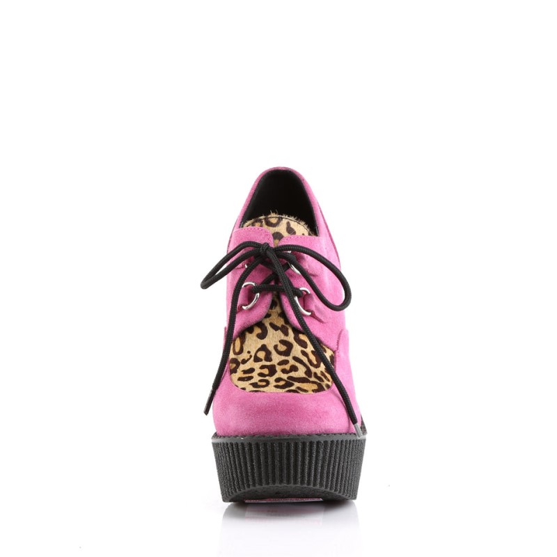 Demonia Creeper 304 Wedge Platform D-Ring Lace Up Naisten Creepers Pinkki Ruskea Suomi | BD8-74977X0