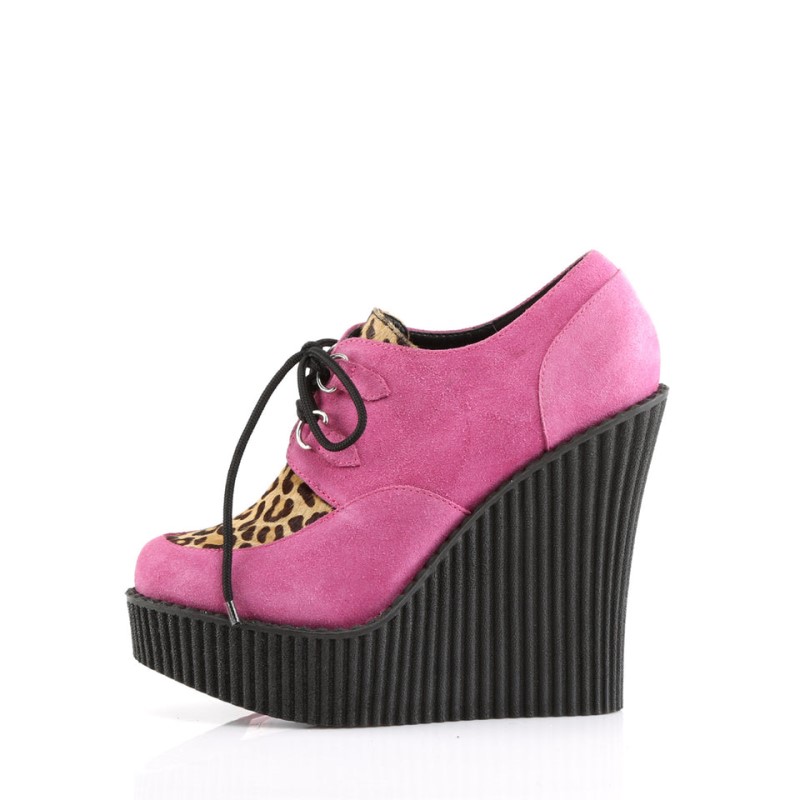 Demonia Creeper 304 Wedge Platform D-Ring Lace Up Naisten Creepers Pinkki Ruskea Suomi | BD8-74977X0