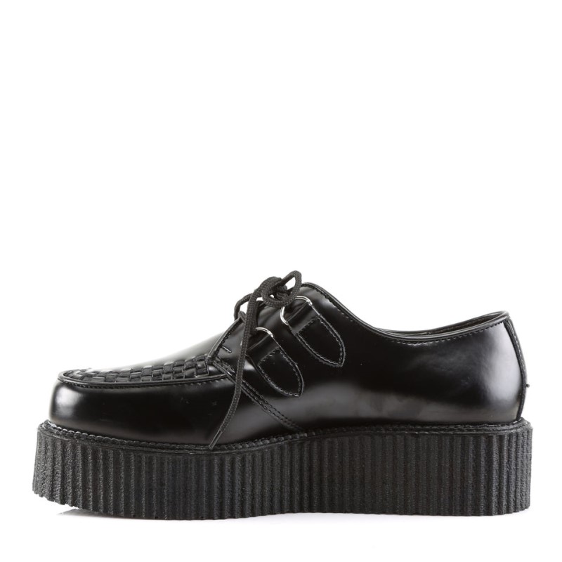 Demonia Creeper 402 Platform Rockabilly Punk Goth Naisten Creepers Mustat Mustat Suomi | XS0-50705E9