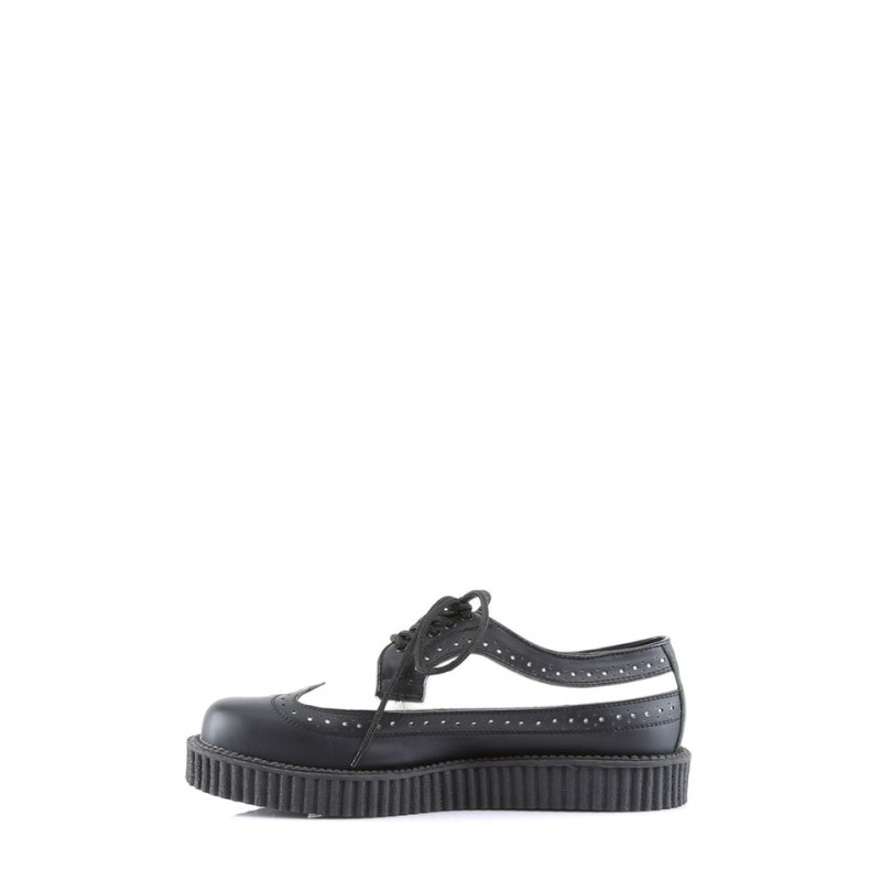 Demonia Creeper 608 Platform Rockabilly Punk Oxford Naisten Creepers Mustat Valkoinen Suomi | EE0-52685U8