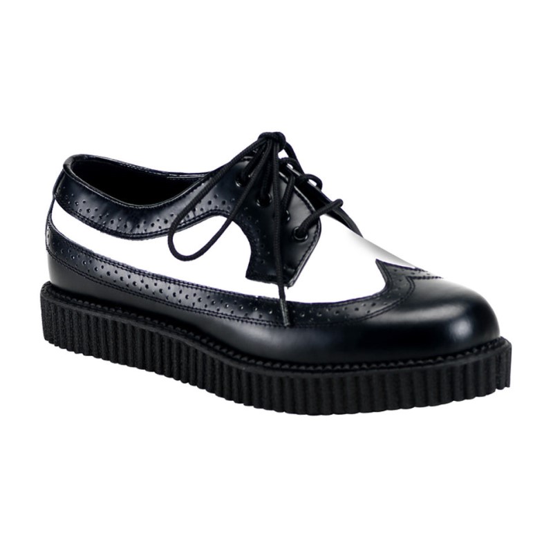 Demonia Creeper 608 Platform Rockabilly Punk Oxford Naisten Creepers Mustat Valkoinen Suomi | EE0-52685U8