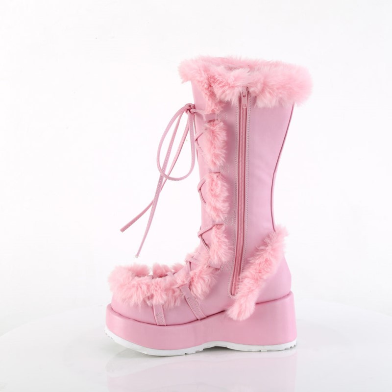 Demonia Cubby 311 Platform Lace Up Naisten Mid Saappaat Pinkki Suomi | CZ4-32393A3