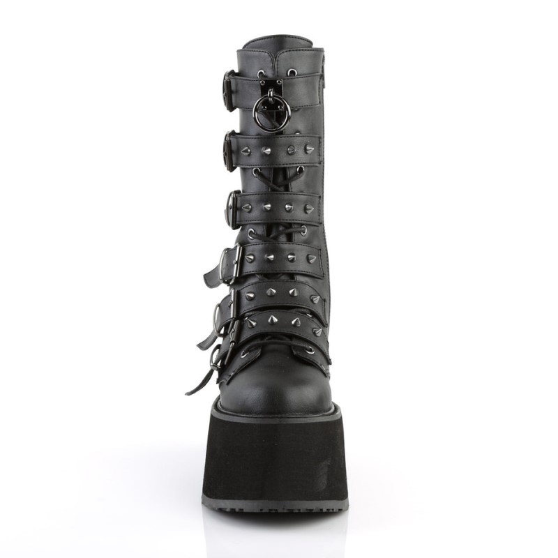 Demonia Damned 225 Platform Lace Up Naisten Mid Saappaat Mustat Suomi | IO6-75967W6