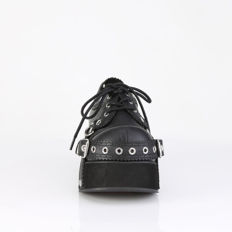 Demonia Dank 28 Platform Lace Up Naisten Oxford Kengät Mustat Suomi | OK5-23092Y9