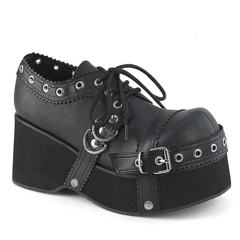 Demonia Dank 28 Platform Lace Up Naisten Oxford Kengät Mustat Suomi | OK5-23092Y9