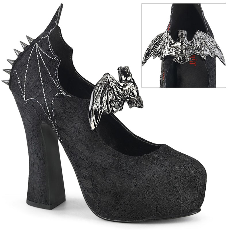 Demonia Demon 18 Heel Concealed Platform Slip On Mary Jane Naisten Korkokengät Mustat Mustat Suomi | IX9-46234M4