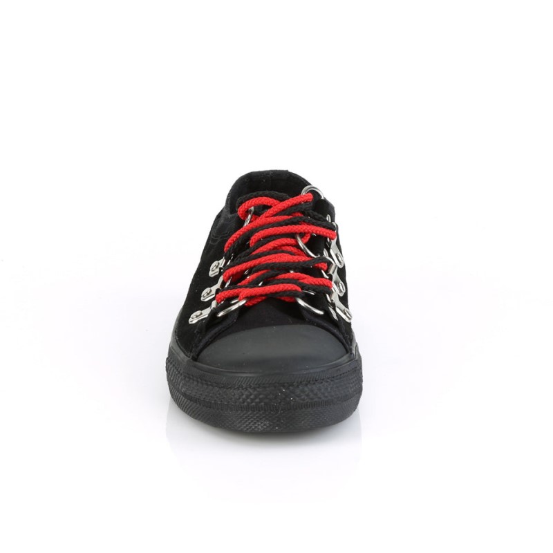 Demonia Deviant 05 Canvas D-Ring Low Top Naisten Tennarit Mustat Suomi | AR0-75167G8