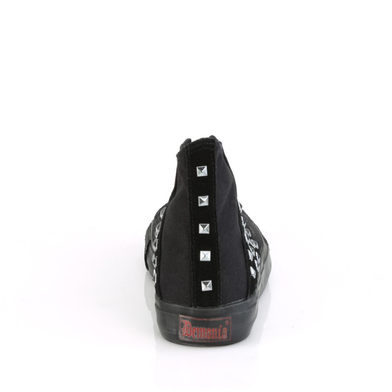 Demonia Deviant 103 Punk Goth Skater Pyramid Studded High Top Naisten Tennarit Mustat Suomi | HB2-32393V5