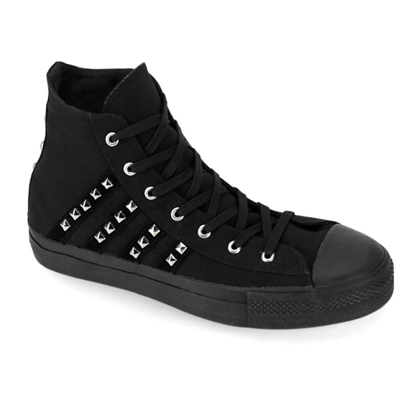 Demonia Deviant 103 Punk Goth Skater Pyramid Studded High Top Miesten Tennarit Mustat Suomi | NS3-93599G9