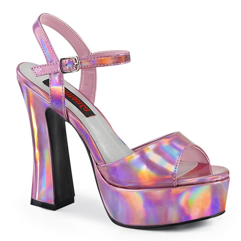 Demonia Dolly 09 Chunky Heel Platform Ankle Strap Naisten Sandaalit Pinkki Suomi | LL4-96979K7