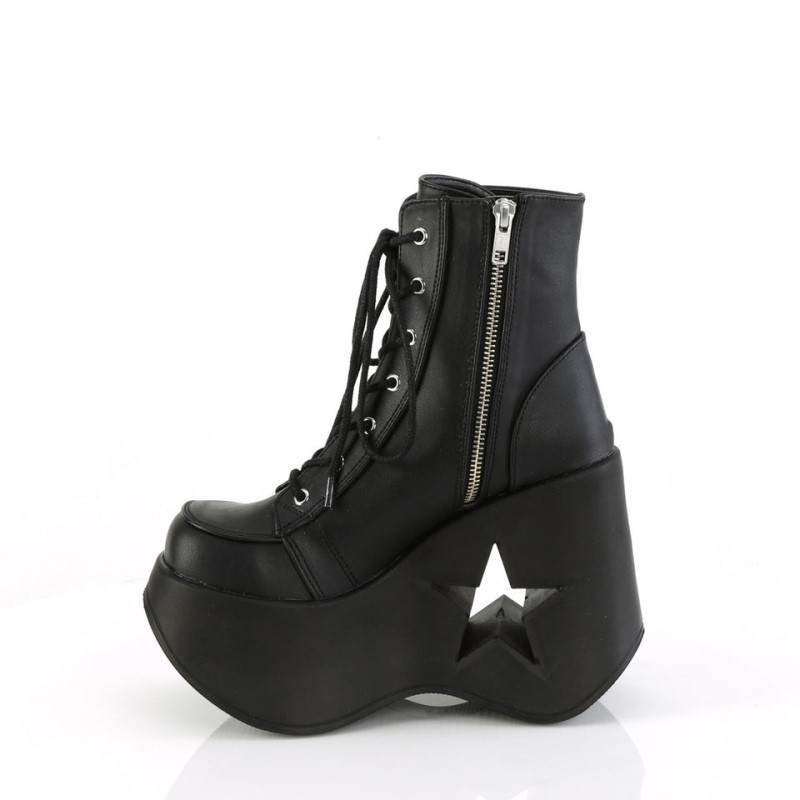 Demonia Dynamite 106 Star Cutout Platform Wedge Lace Up Naisten Nilkkurit Mustat Suomi | HC0-12461W7