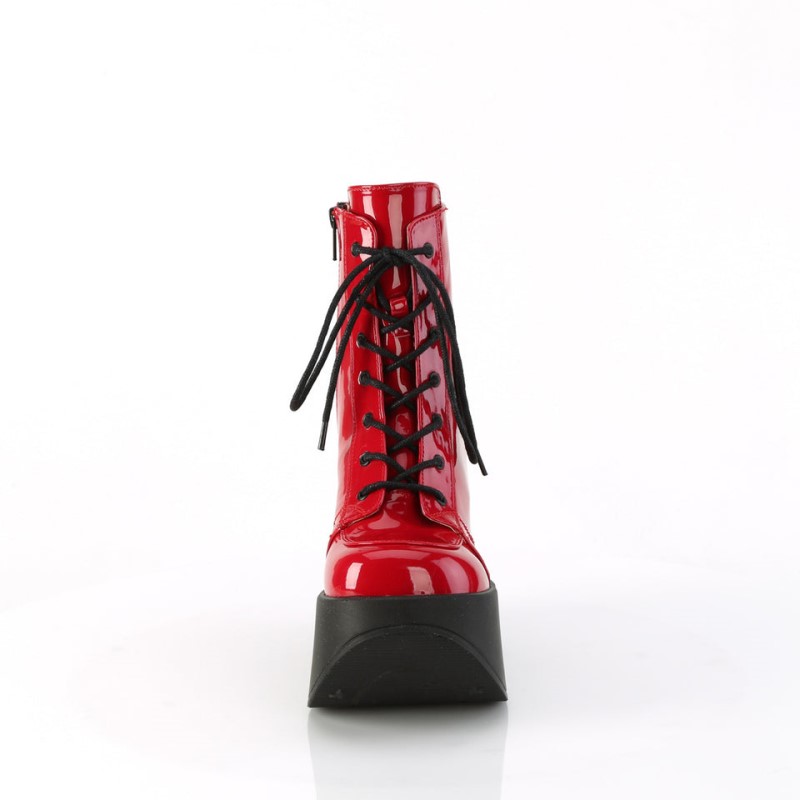 Demonia Dynamite 106 Star Cutout Platform Wedge Lace Up Naisten Nilkkurit Punainen Suomi | FI1-39903K6