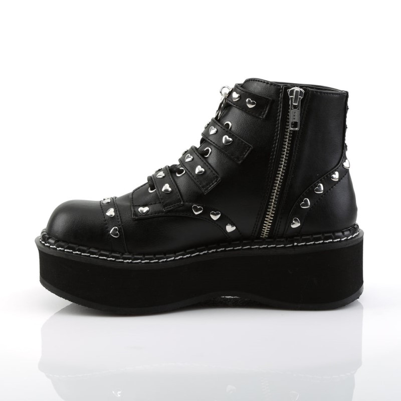 Demonia Emily 315 Platform Lace Up Naisten Nilkkurit Mustat Suomi | SL7-75357F7