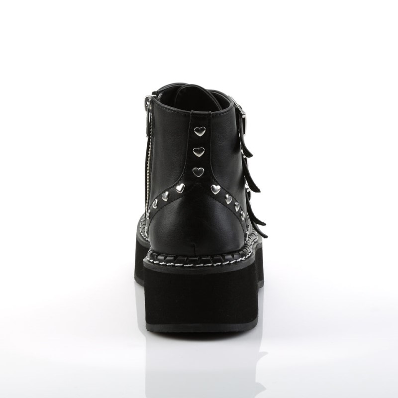 Demonia Emily 315 Platform Lace Up Naisten Nilkkurit Mustat Suomi | SL7-75357F7