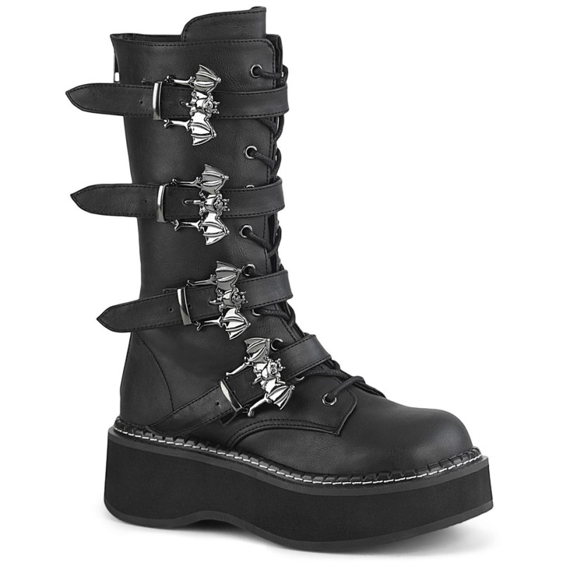 Demonia Emily 322 Platform Lace Up Naisten Mid Saappaat Mustat Suomi | YX7-28152O0