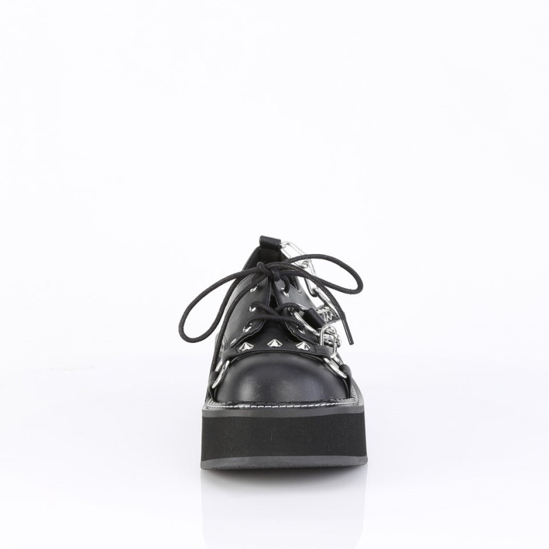 Demonia Emily 32 Platform Lace Up Naisten Oxford Kengät Mustat Suomi | YL6-93009D4