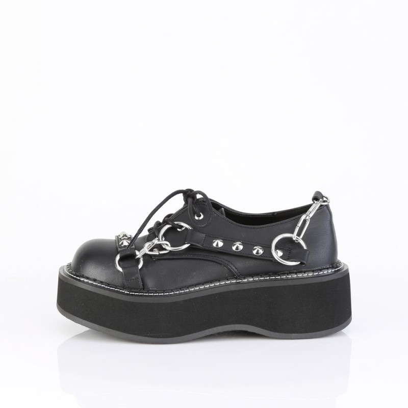 Demonia Emily 32 Platform Lace Up Naisten Oxford Kengät Mustat Suomi | YL6-93009D4