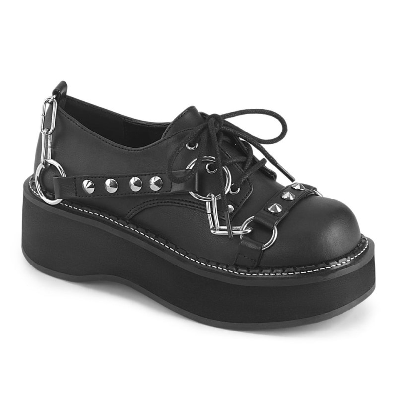 Demonia Emily 32 Platform Lace Up Naisten Oxford Kengät Mustat Suomi | YL6-93009D4