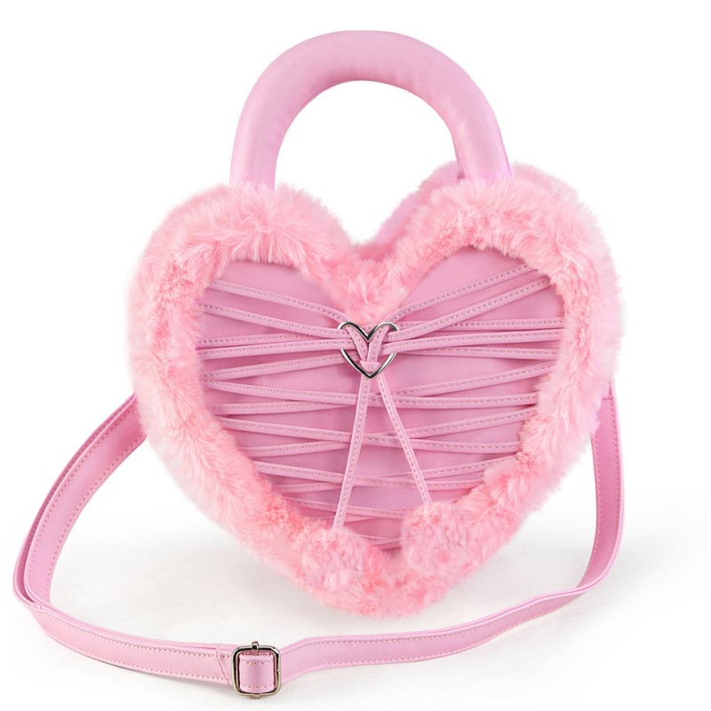 Demonia Faux Fur Heart-shaped Purse Asusteet Pinkki Suomi | AQ6-67526R4