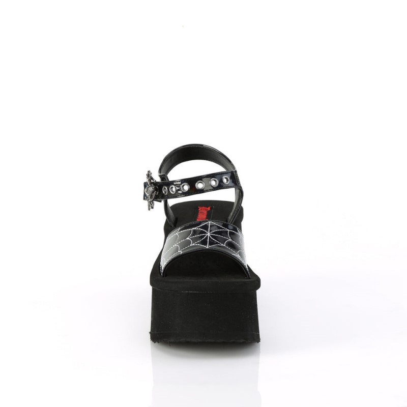 Demonia Funn 10 Platform Ankle Strap Naisten Sandaalit Mustat Suomi | BT3-73697Z6