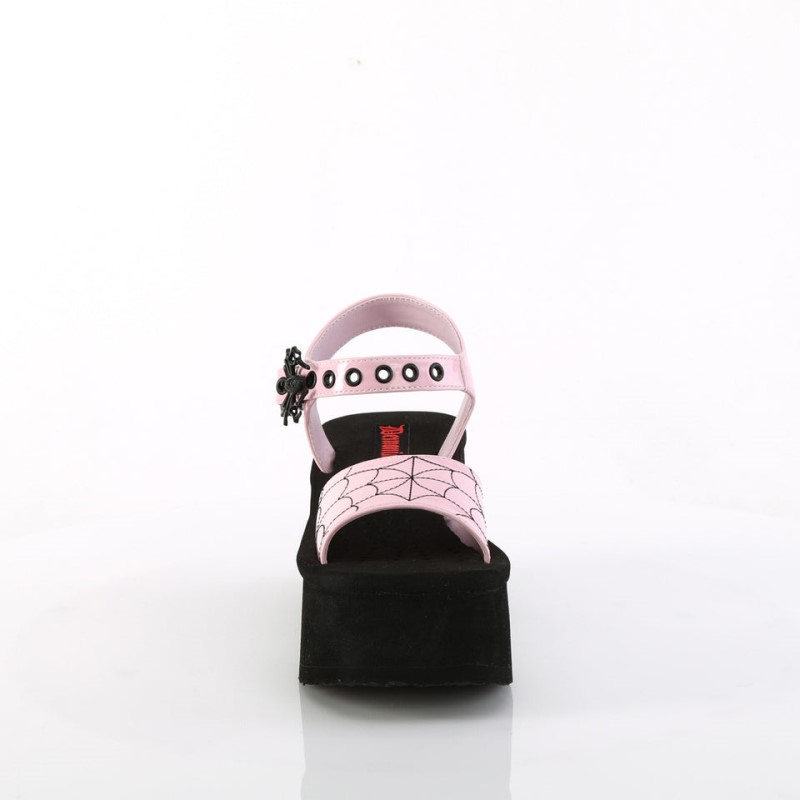 Demonia Funn 10 Platform Ankle Strap Naisten Sandaalit Pinkki Suomi | BN2-95969R2