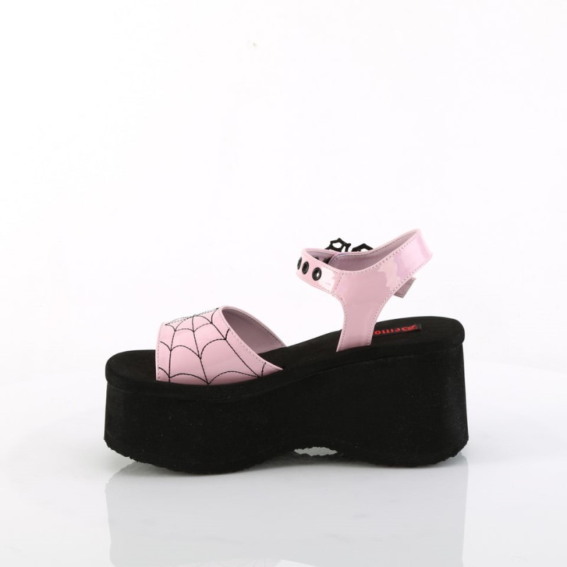 Demonia Funn 10 Platform Ankle Strap Naisten Sandaalit Pinkki Suomi | BN2-95969R2