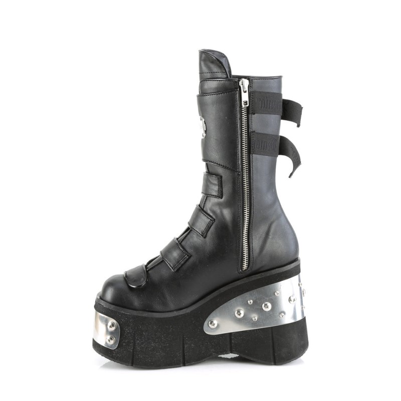 Demonia Kera 108 Platform Strappy Naisten Mid Saappaat Mustat Suomi | YE7-37013Q3