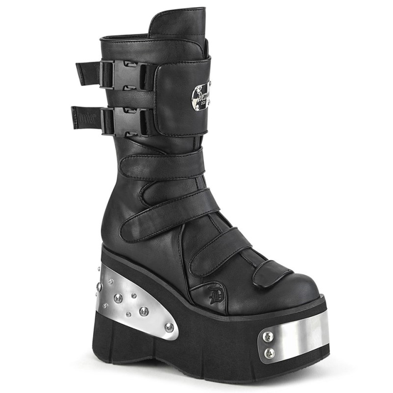 Demonia Kera 108 Platform Strappy Naisten Mid Saappaat Mustat Suomi | YE7-37013Q3