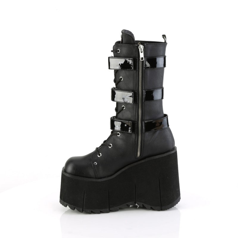 Demonia Kera 110 Platform Lace Up Naisten Mid Saappaat Mustat Suomi | NO2-65656M7