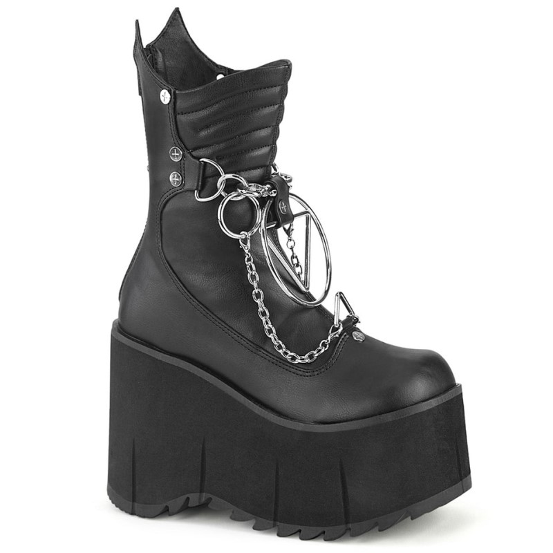 Demonia Kera 130 Platform Calf High Naisten Nilkkurit Mustat Suomi | TX5-42484H7