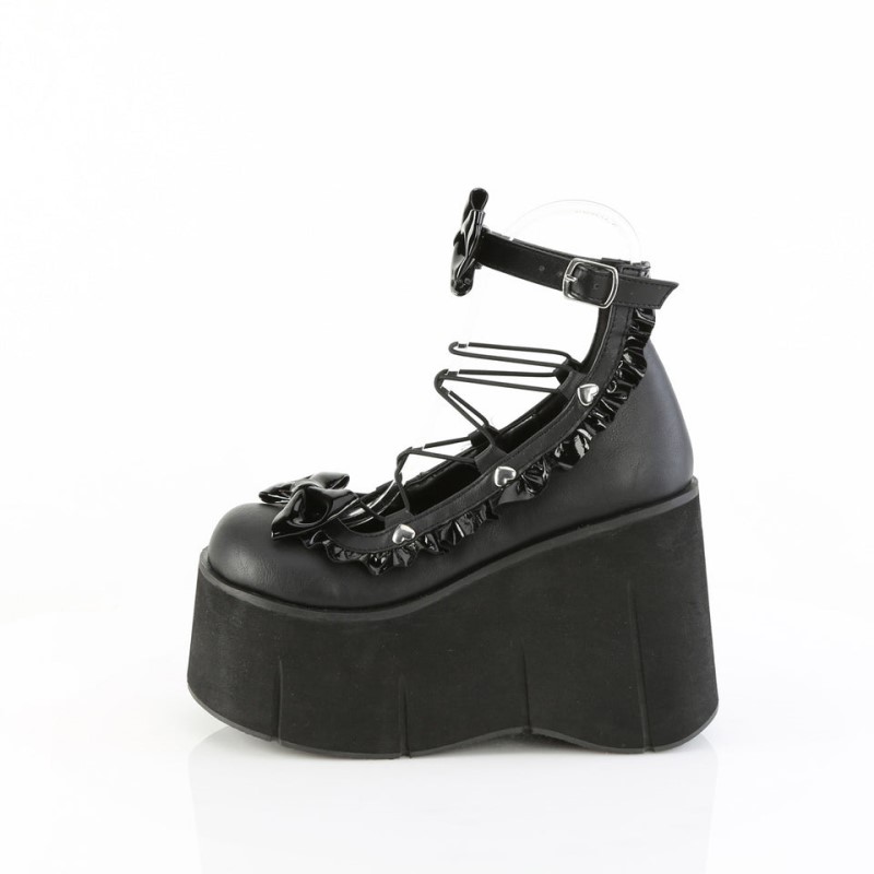 Demonia Kera 18 Platform Wrap Around Ankle Strap Naisten Mary Janes Mustat Suomi | GX5-02700A1