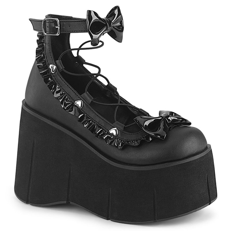 Demonia Kera 18 Platform Wrap Around Ankle Strap Naisten Mary Janes Mustat Suomi | GX5-02700A1