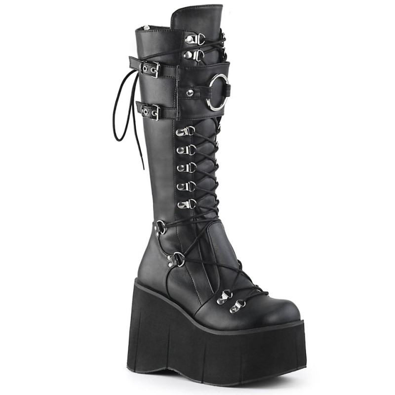 Demonia Kera 200 Platform Lace Up Naisten Korkeat Saappaat Mustat Suomi | MV3-17701M4