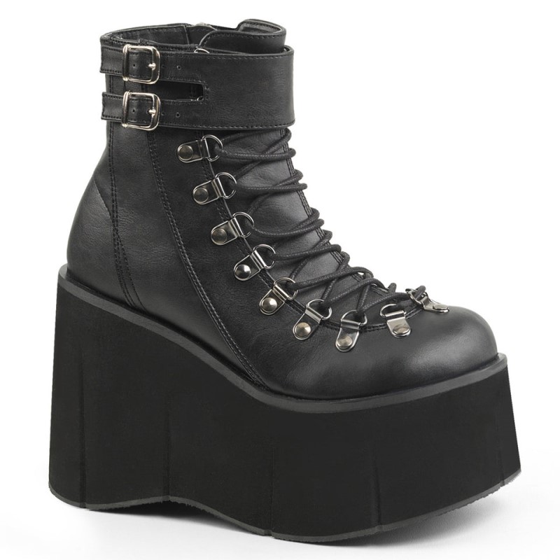 Demonia Kera 21 Platform Faux Lace Up Naisten Nilkkurit Mustat Suomi | WM2-56025Q6