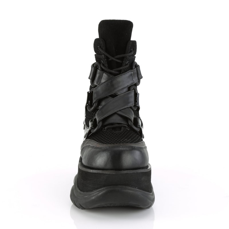 Demonia Neptune 126 Platform Lace Up Criss-Cross Straps Naisten Nilkkurit Mustat Suomi | OX4-01140V3