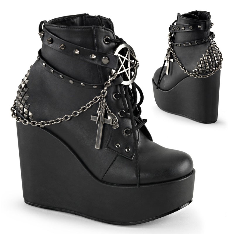 Demonia Poison 101 Platform Lace Up Naisten Nilkkurit Mustat Suomi | RV1-38993G2