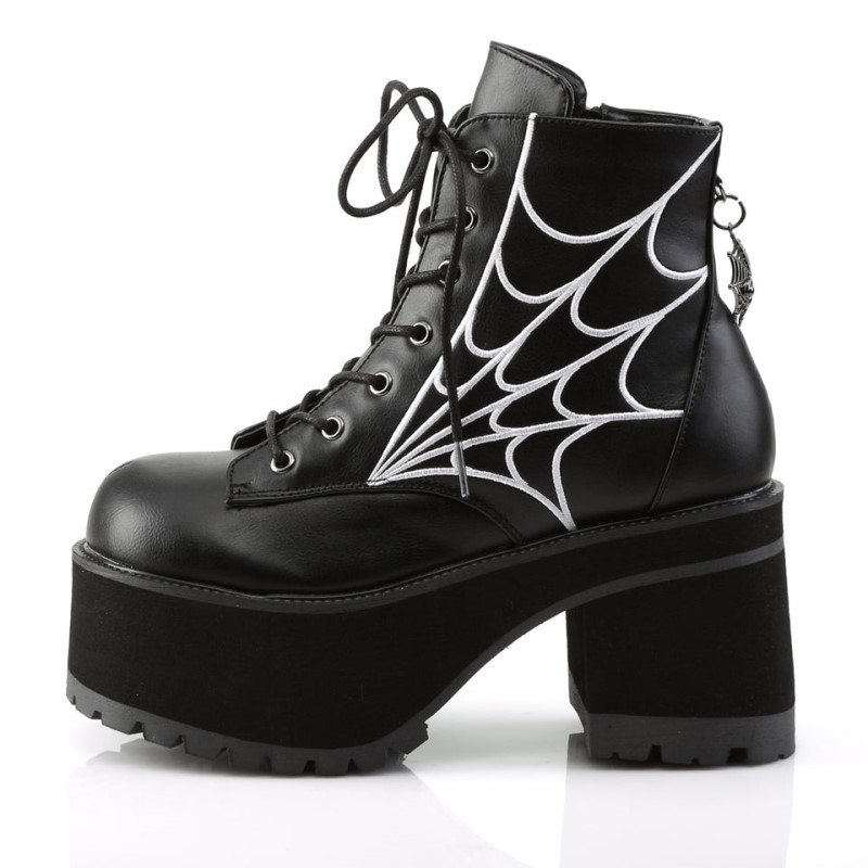 Demonia Ranger 105 Heel Platform Lace Up Naisten Nilkkurit Mustat Suomi | KX1-08050P3