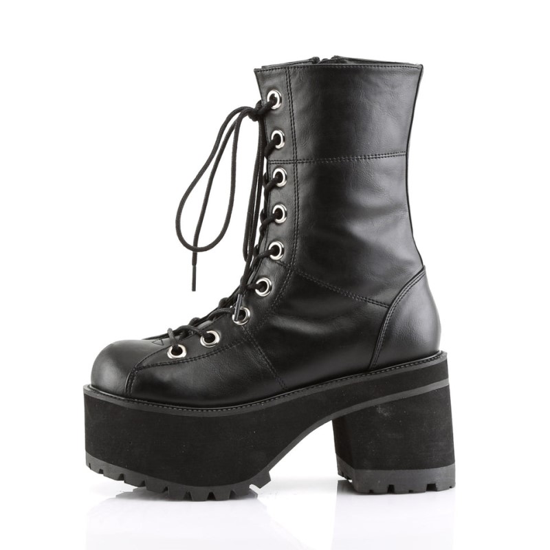 Demonia Ranger 301 Heel Platform Goth Punk Gogo Calf Naisten Nilkkurit Mustat Suomi | SB8-83598O5