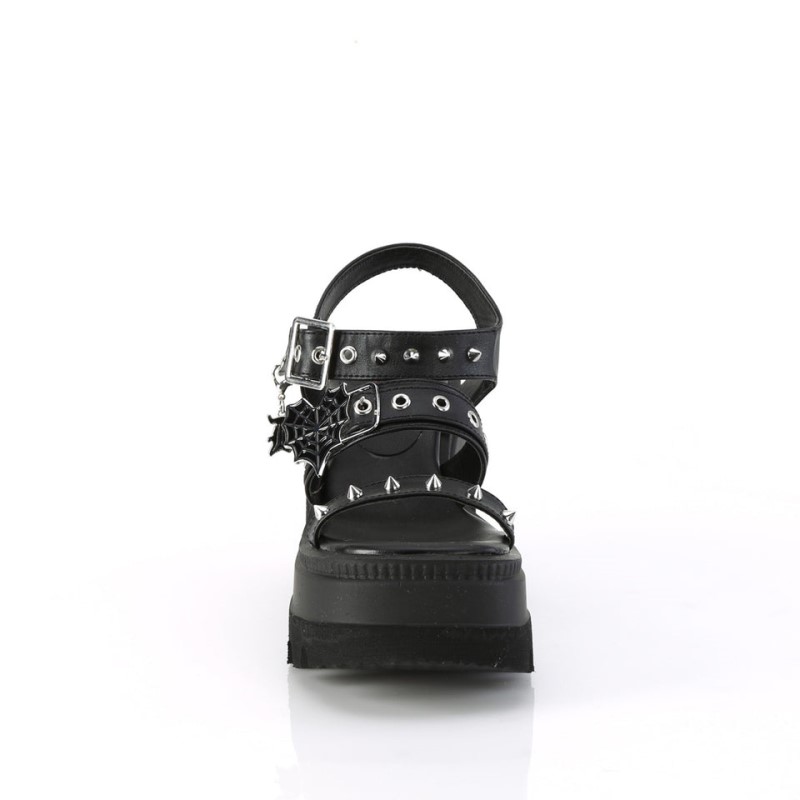 Demonia Shaker 13 Platform Ankle Strap Naisten Sandaalit Mustat Mustat Suomi | RP0-47554P8