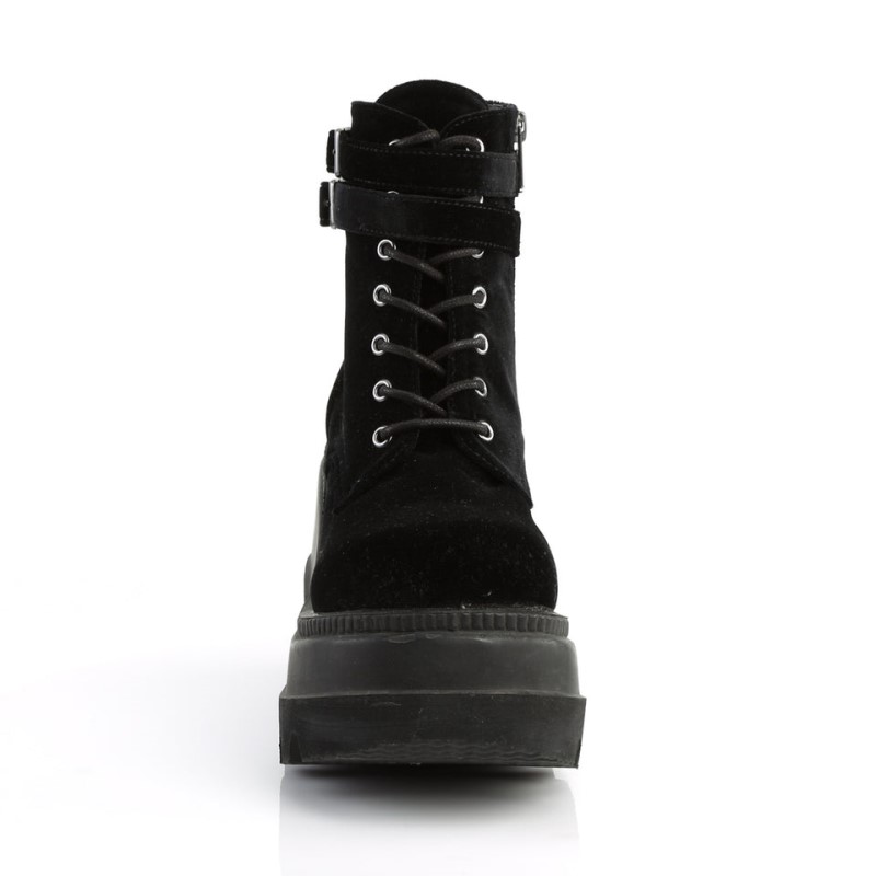 Demonia Shaker 52 Wedge Platform Lace Up Naisten Nilkkurit Mustat Mustat Suomi | KM4-29332N3