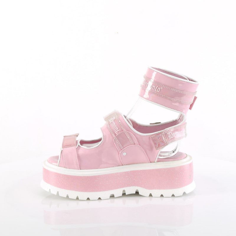 Demonia Slacker 15b Platform Ankle Cuff Naisten Sandaalit Pinkki Suomi | YZ8-43114C9