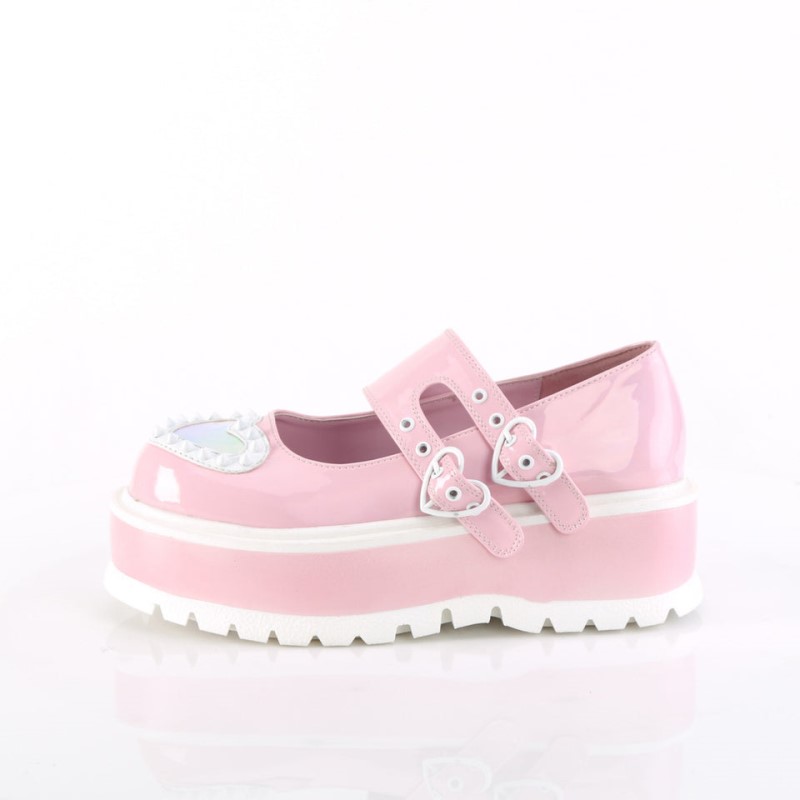 Demonia Slacker 25 Platform Naisten Mary Janes Pinkki Suomi | HE0-38613R8