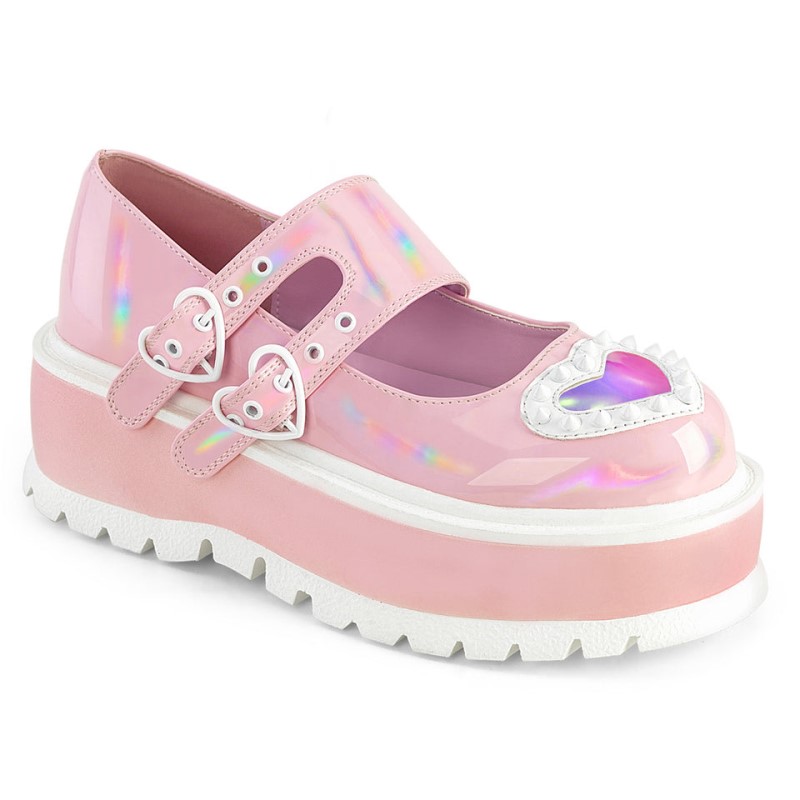 Demonia Slacker 25 Platform Naisten Mary Janes Pinkki Suomi | HE0-38613R8