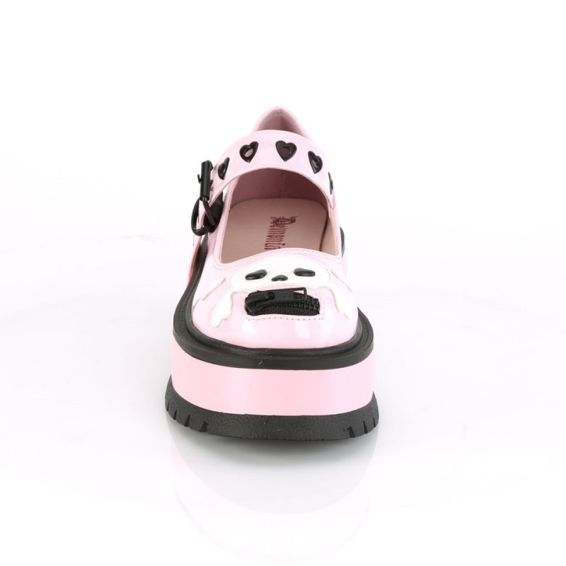 Demonia Slacker 27 Platform Naisten Mary Janes Pinkki Suomi | JL1-57655W3