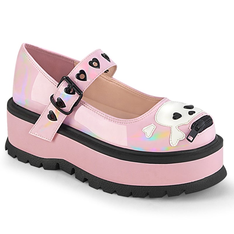 Demonia Slacker 27 Platform Naisten Mary Janes Pinkki Suomi | JL1-57655W3