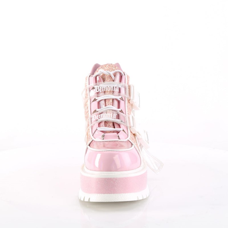 Demonia Slacker 50 Platform Lace Up Naisten Nilkkurit Pinkki Pinkki Monivärinen Suomi | AG0-96369D6