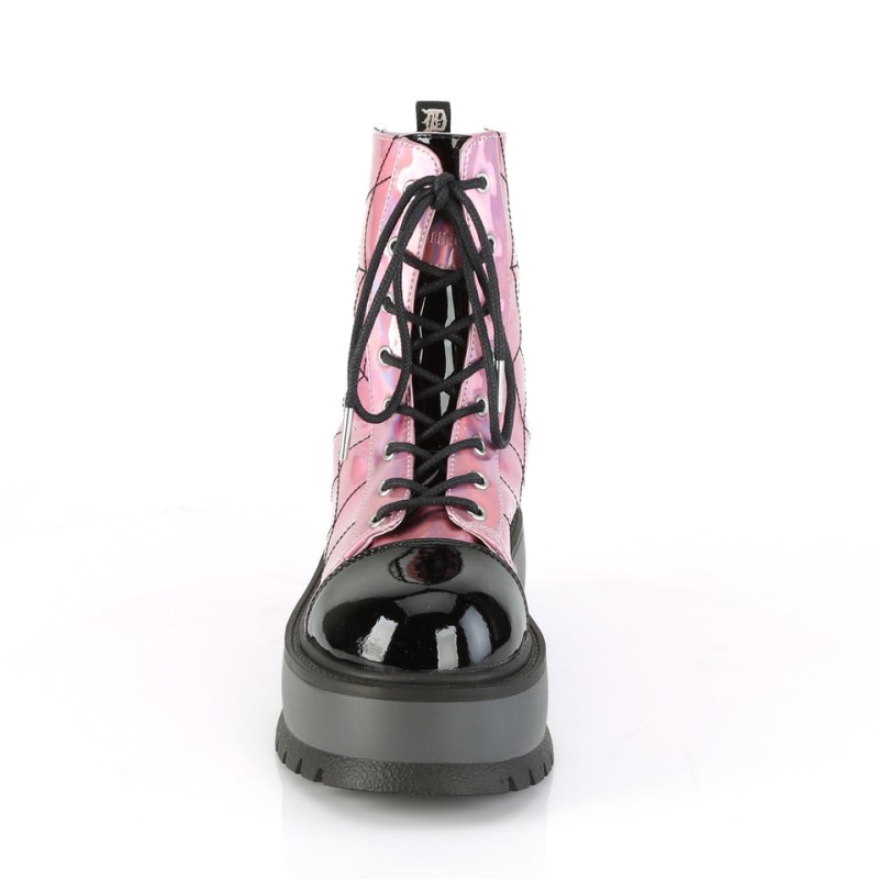 Demonia Slacker 88 Platform Lace Up Naisten Nilkkurit Pinkki Mustat Suomi | XX2-57155Q2