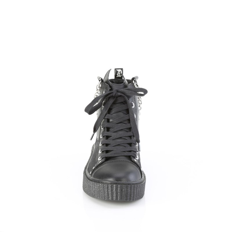 Demonia Sneeker 230 Platform Rubber High Top Round Toe Lace Up Creeper Naisten Tennarit Mustat Suomi | BZ2-75247S2