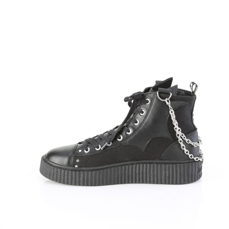 Demonia Sneeker 230 Platform Rubber High Top Round Toe Lace Up Creeper Naisten Tennarit Mustat Suomi | BZ2-75247S2