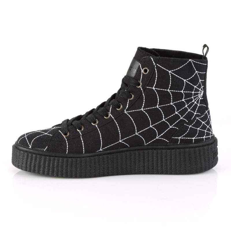 Demonia Sneeker 250 Platform Rubber High Top Round Toe Lace Up Creeper Naisten Tennarit Mustat Suomi | UN4-94249F6